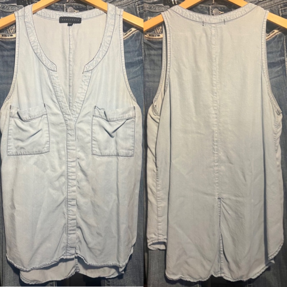 EUC. Sanctuary Clothing Women's Craft Tencel Sleeveless Blouse. Size Small.